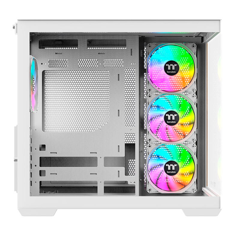 Gabinete Gamer Thermaltake View 380 Wood Style Snow, ARGB, Mid-Tower, Lateral de Vidro, Com 3 Fans, Branco, CA-1Z2-00M6WN-WS - miniatura 4