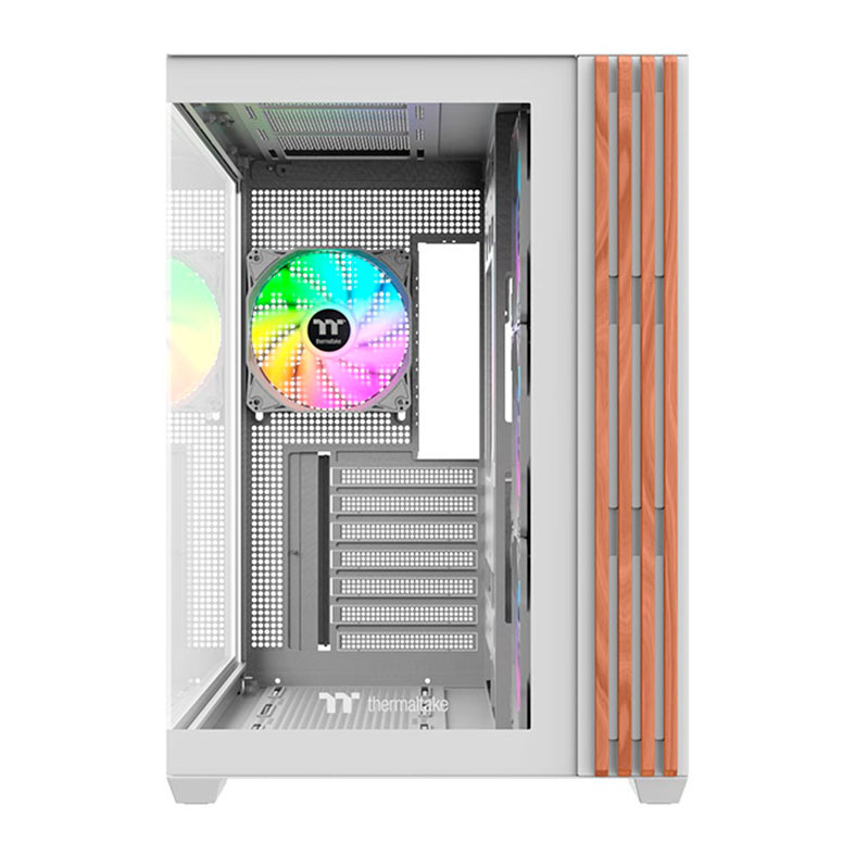 Gabinete Gamer Thermaltake View 380 Wood Style Snow, ARGB, Mid-Tower, Lateral de Vidro, Com 3 Fans, Branco, CA-1Z2-00M6WN-WS - miniatura 3