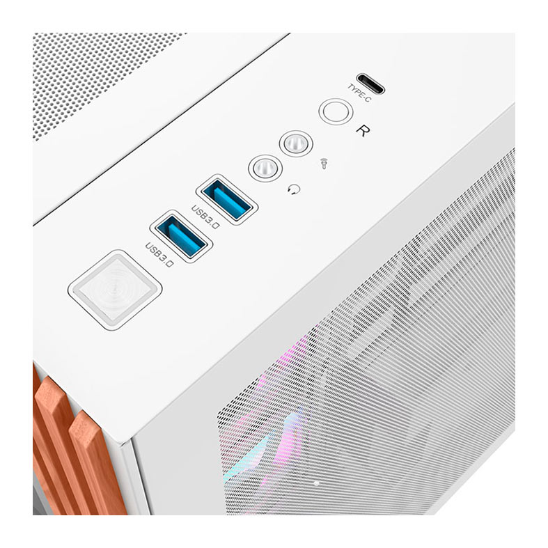 Gabinete Gamer Thermaltake View 380 Wood Style Snow, ARGB, Mid-Tower, Lateral de Vidro, Com 3 Fans, Branco, CA-1Z2-00M6WN-WS - miniatura 7