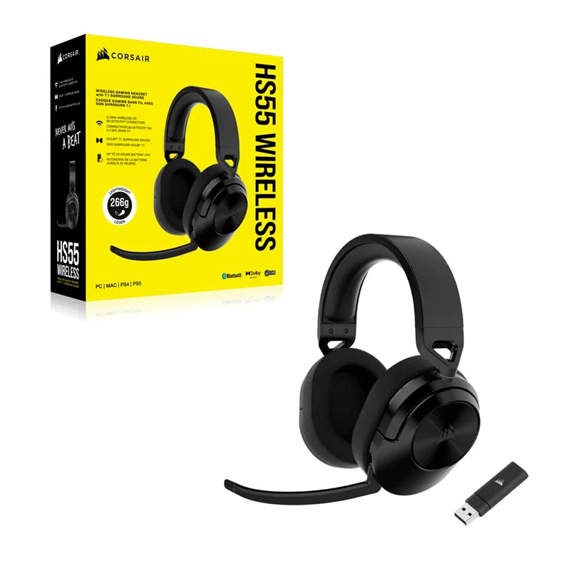 Headset Gamer Corsair HS55, Wireless, Drivers 50mm, Carbon, CA-9011280-NA - miniatura 6