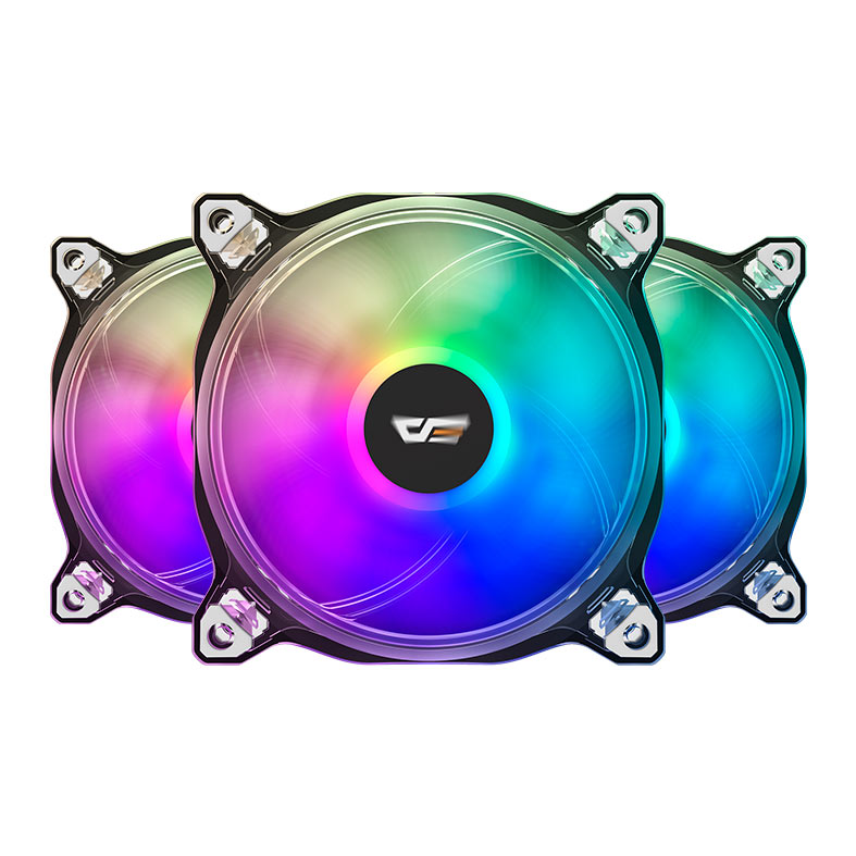 Kit Ventoinhas Aigo DarkFlash CF8 Pro 3in1 ARGB 3x120mm, CF8-Pro-3IN1-ARGB - imagem 1