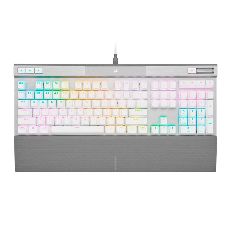 Teclado Mecanico Corsair K70 Pro, RGB, Switch Corsair OPX, USB, Branco, CH-910951A-NA - imagem 1