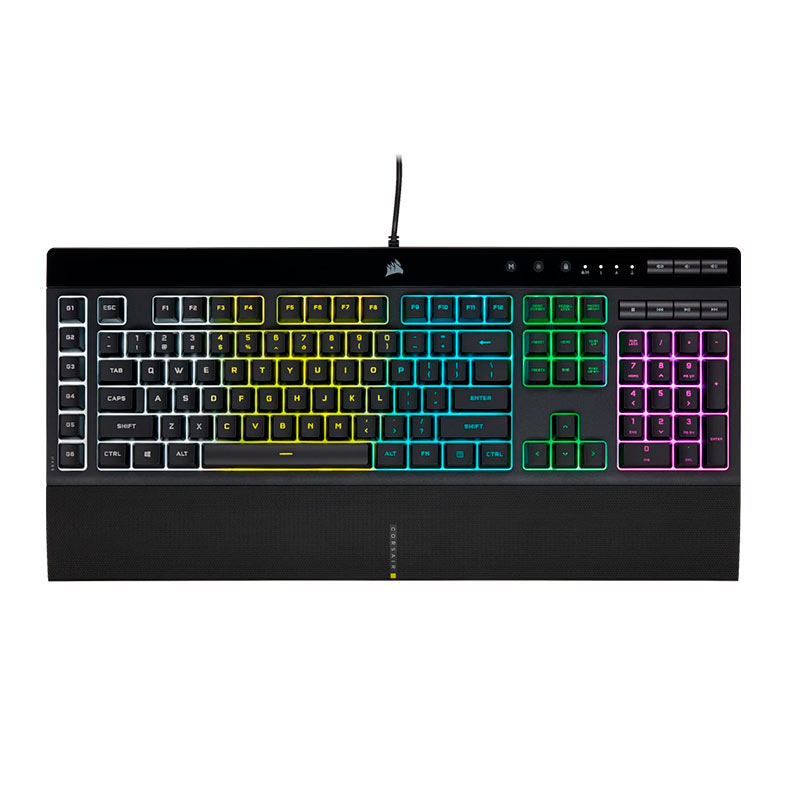 Teclado de Membrana Corsair K55 Pro, RGB, Switch Rubber Dome, Preto, CH-9226765-NA - imagem 1