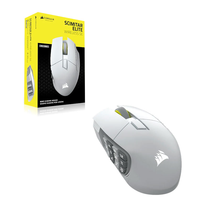 Mouse Gamer Corsair Scimitar Elite, RGB, 33000DPI, 16 Botoes, Wireless, Branco, CH-9314011-WW - miniatura 3