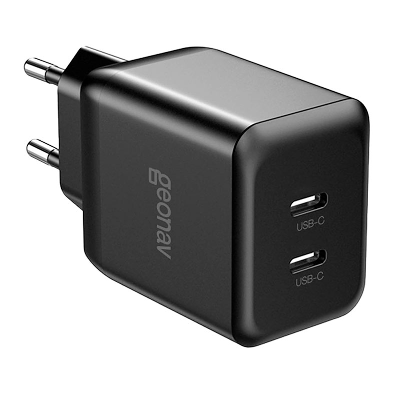 Carregador de Parede Geonav Universal Superpower GaN Duo, USB-C, Preto, CH35PDBK