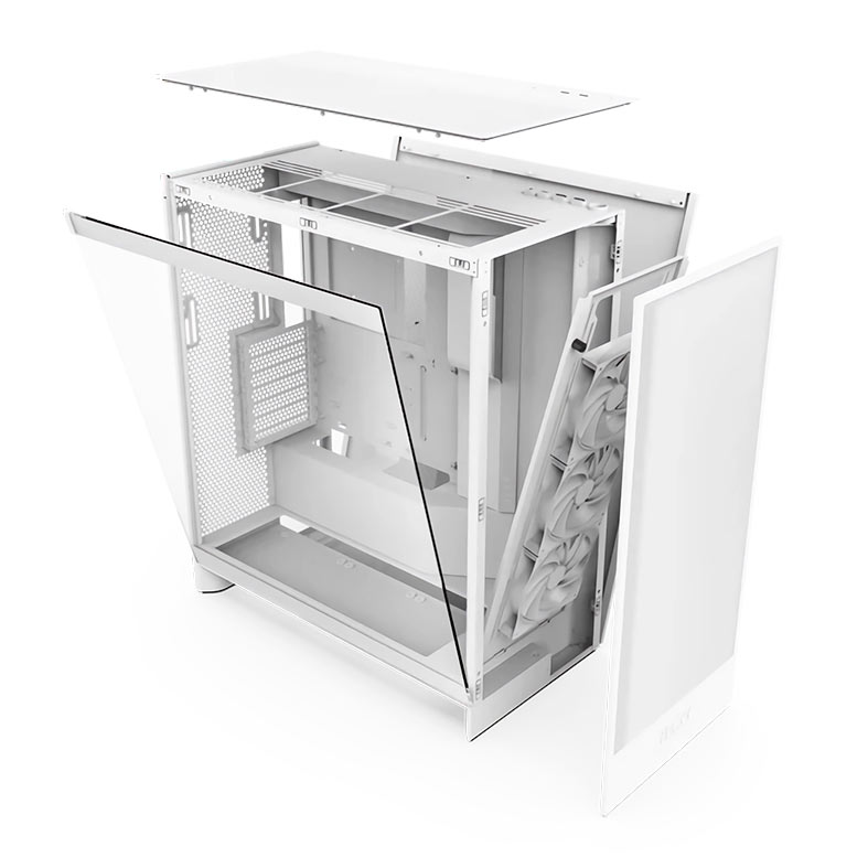 Gabinete Gamer NZXT H7 Flow, RGB, Mid-Tower, Lateral de Vidro, Com 3 Fans, Branco, CM-H72FW-R1 - miniatura 7