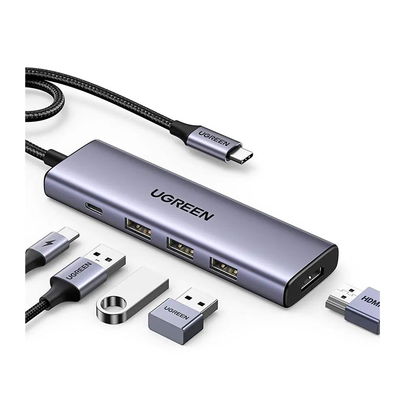 Adaptador Ugreen Hub USB-C Com 3 Portas USB-A 3.0/HDMI/USB-C 100W, CM511-15597 - miniatura 3