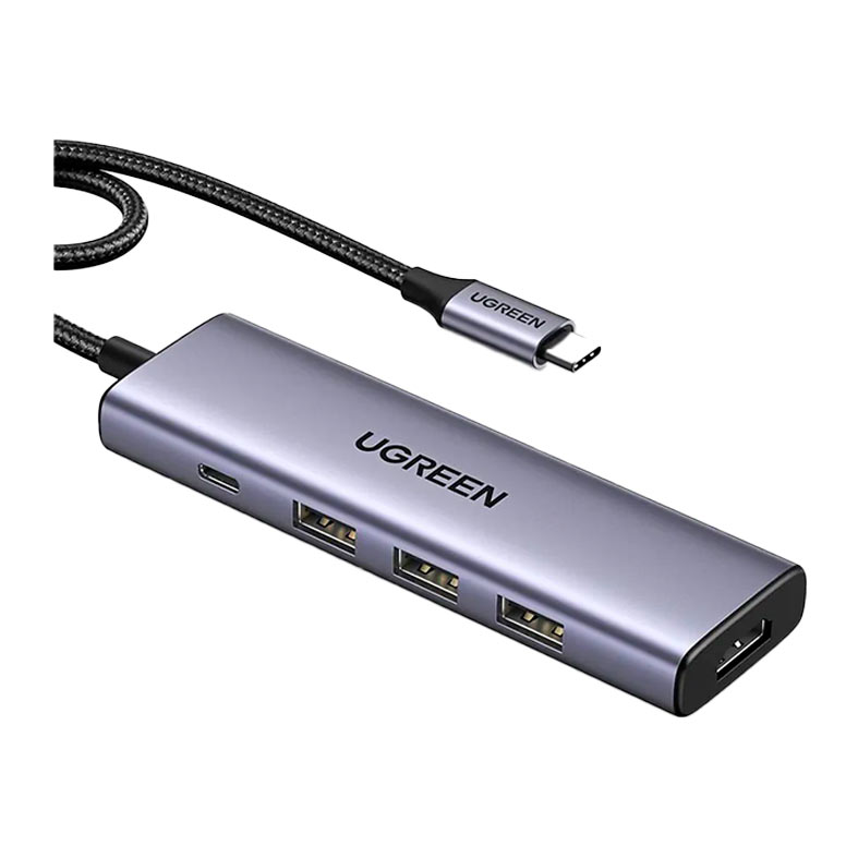Adaptador Ugreen Hub USB-C Com 3 Portas USB-A 3.0/HDMI/USB-C 100W, CM511-15597 - imagem 1