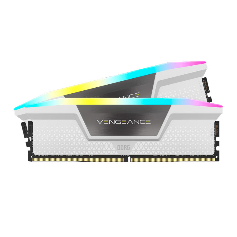 Memoria Corsair Vengeance, RGB, 64GB (2x32GB), DDR5, 6000MHz, C30, Branco, CMH64GX5M2B6000Z30W - imagem 1