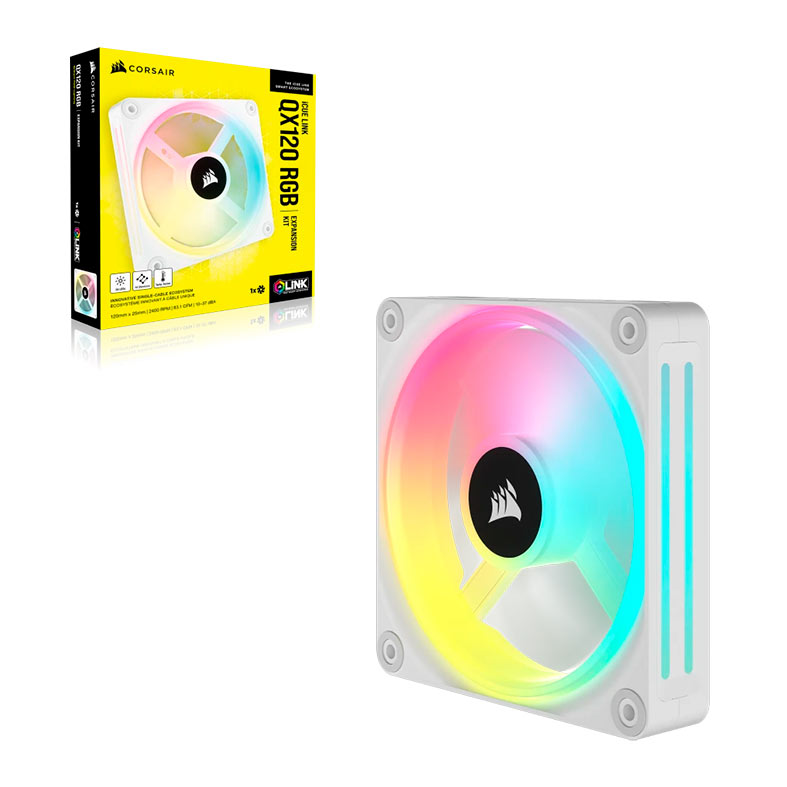 Ventoinha Corsair Icue Link QX120 PWM, RGB, 120mm, Branco, CO-9051005-WW - miniatura 7
