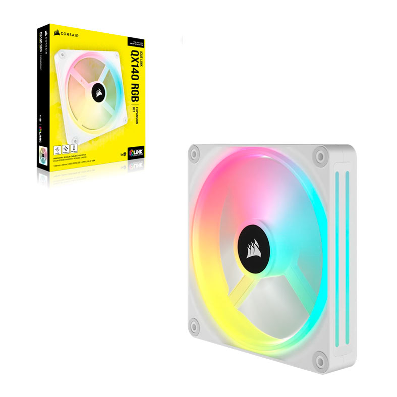 Ventoinha Corsair Icue Link QX140 PWM, RGB, 140mm, Branco, CO-9051007-WW - miniatura 8