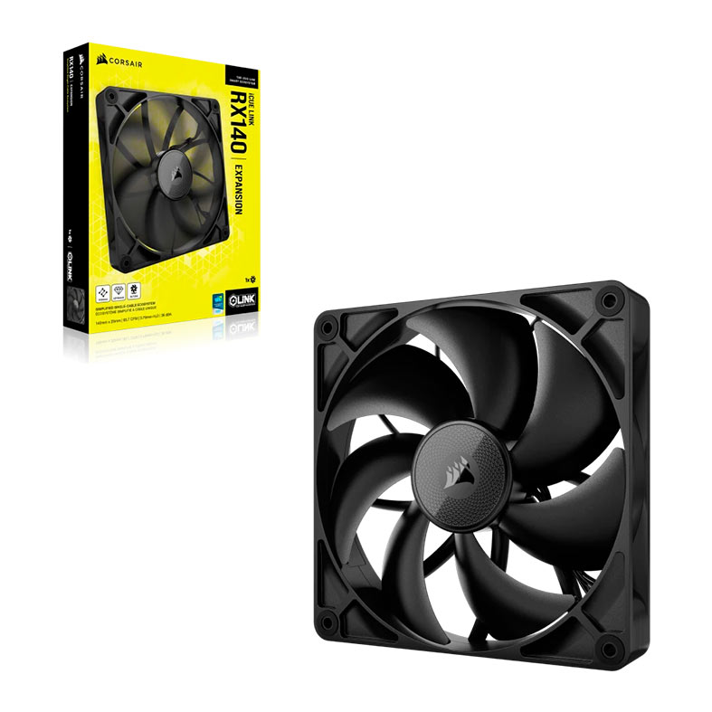 Ventoinha Corsair Icue Link RX140 PWM, 140mm, Preto, CO-9051011-WW - miniatura 4
