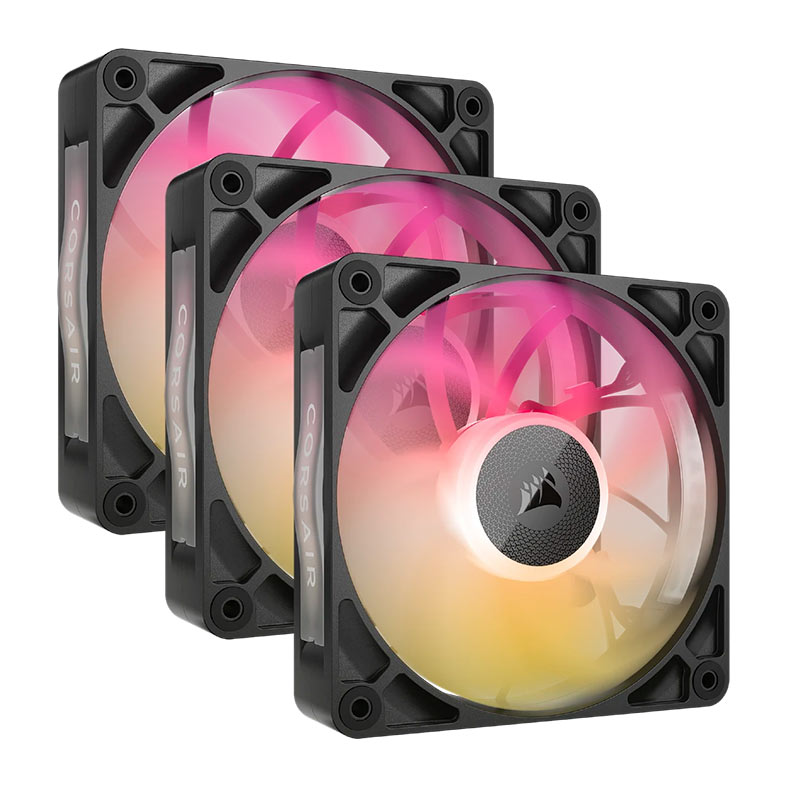 Kit Ventoinhas Corsair Icue Link RX120 Max, RGB, 3x120mm, Preto, CO-9051034-WW - imagem 1