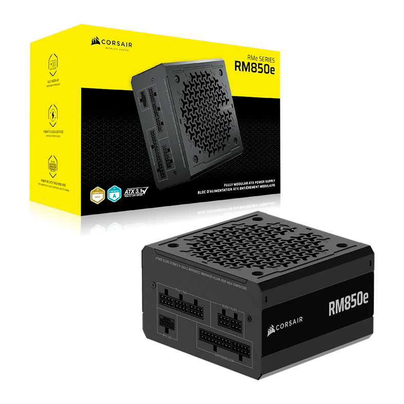 PRE VENDA - Fonte Corsair RM850e, 850W, Full-Modular, ATX 3.1, PCIe 5.1, Cybenetics Gold, Preto, CP-9020296-BR - miniatura 7