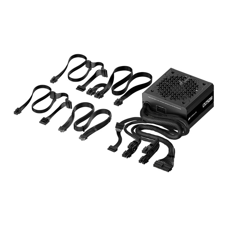 Fonte Corsair CX750M, 750W, ATX 3.1 PCIe 5.1, Cybenetics Bronze, Preto, CP-9020311-BR - miniatura 4