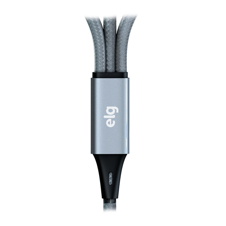 Cabo 3 em 1 ELG CS-31CZ, Tipo-C Para Tipo-C/Lightning/Micro USB, Cinza, CS-31CZ - miniatura 4