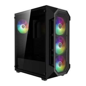 Gabinete Gamer Gamdias Aura GC1 Elite, RGB, Mid-Tower, Lateral De Vidro, Com 4 Fans, Preto, AURA-GC1-ELITE Gabinete Gamer Gamdias Aura GC1 Elite, RGB, Mid-Tower, Lateral De Vidro, Com 4 Fans, Preto, AURA-GC1-ELITE