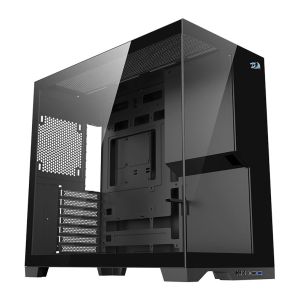 Gabinete Redragon Flux, Mid-Tower, Lateral de Vidro, Sem Fans, Preto, CA-632B Gabinete Redragon Flux, Mid-Tower, Lateral de Vidro, Sem Fans, Preto, CA-632B