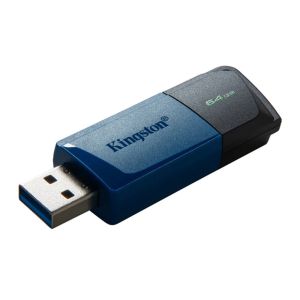 Pen Drive Kingston DataTraveler Exodia M, 64GB, USB 3.2, Preto e Azul, DTXM-64GB Pen Drive Kingston DataTraveler Exodia M, 64GB, USB 3.2, Preto e Azul, DTXM-64GB