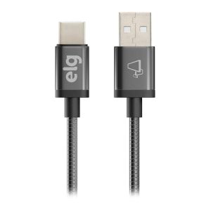 Cabo Inox USB Tipo-C ELG, 1m, Cinza, INXC10GY Cabo Inox USB Tipo-C ELG, 1m, Cinza, INXC10GY