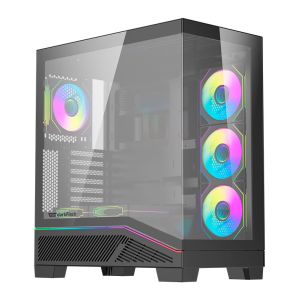 Gabinete Gamer Aigo Darkflash K430, ARGB, Mid-Tower, Lateral De Vidro, Com 6 Fans, Preto, K430-PC-CASE-BLACK Gabinete Gamer Aigo Darkflash K430, ARGB, Mid-Tower, Lateral De Vidro, Com 6 Fans, Preto, K430-PC-CASE-BLACK