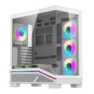 Gabinete Gamer Aigo Darkflash K430, ARGB, Mid-Tower, Lateral De Vidro, Com 6 Fans, Branco, K430-PC-CASE-WHITE Gabinete Gamer Aigo Darkflash K430, ARGB, Mid-Tower, Lateral De Vidro, Com 6 Fans, Branco, K430-PC-CASE-WHITE