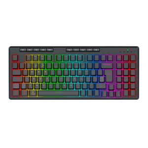Teclado Membrana Gamer Redragon Varro Pro, RGB, Tri-Mode, Preto, K517RGB-PRO Teclado Membrana Gamer Redragon Varro Pro, RGB, Tri-Mode, Preto, K517RGB-PRO