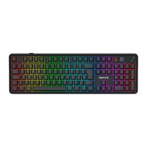 Teclado Membrana Gamer Redragon RM104 Pro Volcano, RGB, Tri-Mode, Preto, K526-PRO Teclado Membrana Gamer Redragon RM104 Pro Volcano, RGB, Tri-Mode, Preto, K526-PRO
