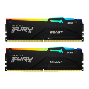 Memoria Kingston Fury Beast, RGB, 32GB (2x16GB), DDR5, 5200MHz