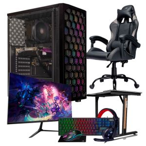 PC Gamer Completo Pichau Hades III, AMD Ryzen 5 5500, Radeon RX 7600 8GB, 16GB DDR4, SSD 480GB + Monito + Kit Periféricos + Cadeira + Mesa PC Gamer Completo Pichau Hades III, AMD Ryzen 5 5500, Radeon RX 7600 8GB, 16GB DDR4, SSD 480GB + Monito + Kit Periféricos + Cadeira + Mesa