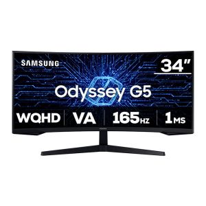 Monitor Gamer Samsung Odyssey G5, 34 Pol, VA, WQHD, 1ms, 165Hz, HDMI/DP, FreeSync Premium, LC34G55TWWLMZD Monitor Gamer Samsung Odyssey G5, 34 Pol, VA, WQHD, 1ms, 165Hz, HDMI/DP, FreeSync Premium, LC34G55TWWLMZD
