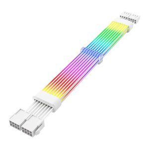 Cabo Extensor Sleeved Aigo Darkflash Lightglow LG02, ARGB, 6+2 X2, 345mm, Branco, LG02-WH Cabo Extensor Sleeved Aigo Darkflash Lightglow LG02, ARGB, 6+2 X2, 345mm, Branco, LG02-WH