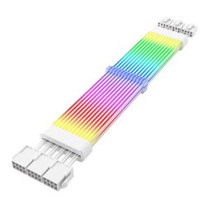 Cabo Extensor Sleeved Aigo Darkflash Lightglow LG03, ARGB, 6+2 X3, 345mm, Branco, LG03-WH Cabo Extensor Sleeved Aigo Darkflash Lightglow LG03, ARGB, 6+2 X3, 345mm, Branco, LG03-WH