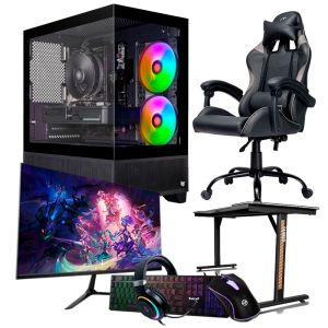 PC Gamer Completo Pichau Wanadi VI, Intel i3-8100, Radeon RX 580 8GB, 16GB DDR4, SSD 480GB + Monitor + Kit Periféricos + Cadeira + Mesa PC Gamer Completo Pichau Wanadi VI, Intel i3-8100, Radeon RX 580 8GB, 16GB DDR4, SSD 480GB + Monitor + Kit Periféricos + Cadeira + Mesa