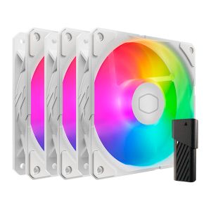 Kit Ventoinhas Cooler Master Sickflow Edge 120 White Edition, ARGB, 3x120mm, MFX-B2DW-253P2-R2 Kit Ventoinhas Cooler Master Sickflow Edge 120 White Edition, ARGB, 3x120mm, MFX-B2DW-253P2-R2