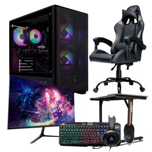 PC Gamer Completo Pichau Eurus V, Intel i5-8500, Radeon RX 580 8GB, 16GB DDR4, SSD 480GB + Monitor + Kit Periféricos + Cadeira + Mesa PC Gamer Completo Pichau Eurus V, Intel i5-8500, Radeon RX 580 8GB, 16GB DDR4, SSD 480GB + Monitor + Kit Periféricos + Cadeira + Mesa