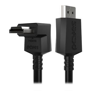 Cabo HDMI PCYes, Conector 90 Graus Vertical, 2m, Preto, PH20-2V-B Cabo HDMI PCYes, Conector 90 Graus Vertical, 2m, Preto, PH20-2V-B