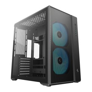 Gabinete Gamer Deepcool CG590 MESH, ARGB, Mid-Tower, Lateral de Vidro, Com 2 Fans, Preto, R-CG590MESH-BKANA2-G Gabinete Gamer Deepcool CG590 MESH, ARGB, Mid-Tower, Lateral de Vidro, Com 2 Fans, Preto, R-CG590MESH-BKANA2-G