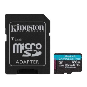 Cartao de Memoria Kingston Canvas Go Plus, 128GB, MicroSDXC, SDCG4-128GB Cartao de Memoria Kingston Canvas Go Plus, 128GB, MicroSDXC, SDCG4-128GB