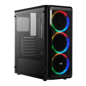 Gabinete Gamer AeroCool SI-5200 RGB Lateral Acrilico Preto, SI-5200-RGB-A-BK-v1-68557 Gabinete Gamer AeroCool SI-5200 RGB Lateral Acrilico Preto, SI-5200-RGB-A-BK-v1-68557