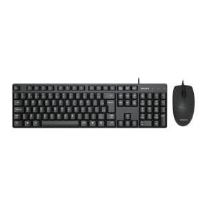 Kit Teclado e Mouse Philips C254, ABNT2, 1000DPI, Preto, SPT6254