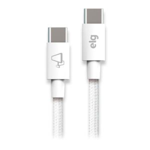 Cabo USB Tipo C para Tipo C ELG, 1M, Branco, TC60 Cabo USB Tipo C para Tipo C ELG, 1M, Branco, TC60