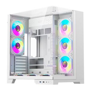 Gabinete Gamer Aigo Darkflash TH285 PLUS, ARGB, Mid-Tower, Lateral De Vidro, Com 8 Fans, Branco, TH285-PLUS-PC-CASE-WHITE Gabinete Gamer Aigo Darkflash TH285 PLUS, ARGB, Mid-Tower, Lateral De Vidro, Com 8 Fans, Branco, TH285-PLUS-PC-CASE-WHITE