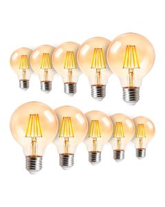 Kit 10 Lâmpadas de Filamento LED Flite G80 Vintage 4W E27 2200K