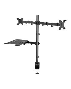 Suporte Articulado Para Notebook e Dois Monitores Zinnia SNT20, 13 Pol. a 27 Pol., Preto, ZNO-ZSNT20-BL01-V2