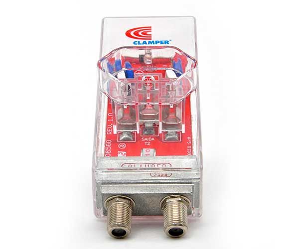 Protetor Elétrico Clamper Energia + Cabo Bivolt 10A e Entrada e Saída para Cabo Coaxial, 008530