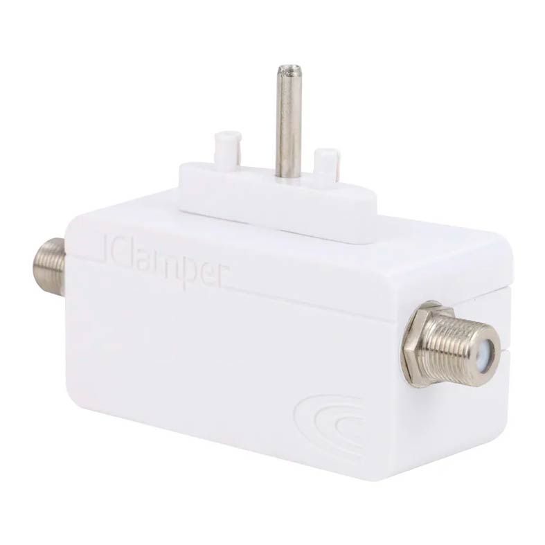 Protetor Eletrico DPS Clamper iClamper Cabo Proteção Coaxial Branco, 009909