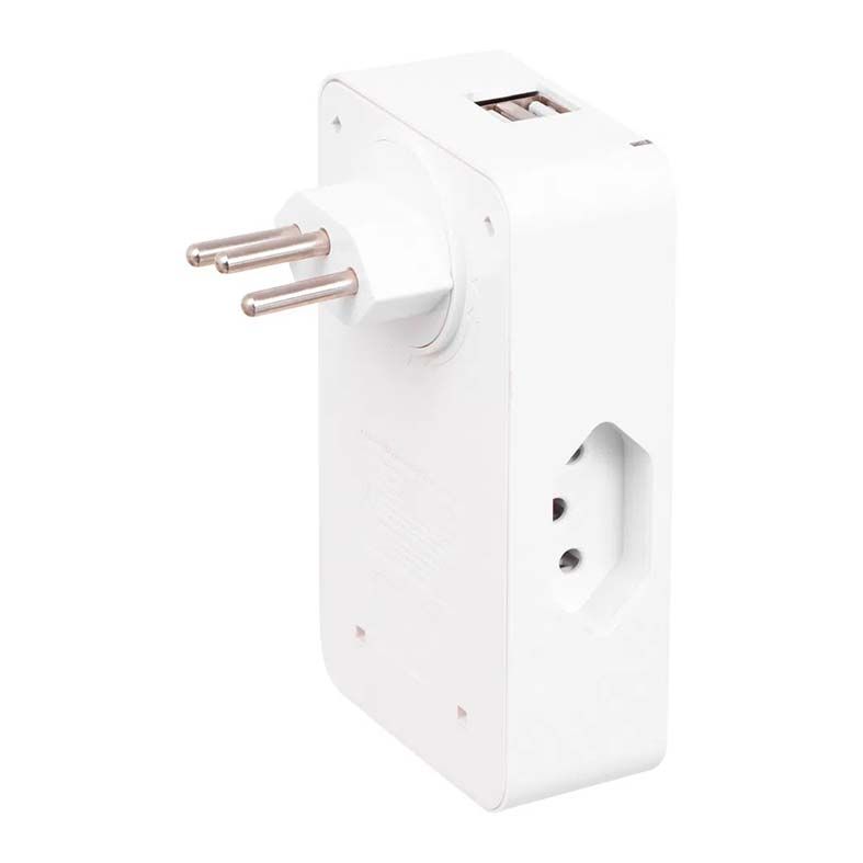 Protetor Elétrico Clamper Energia 3 + 2 USB Branco, 012922