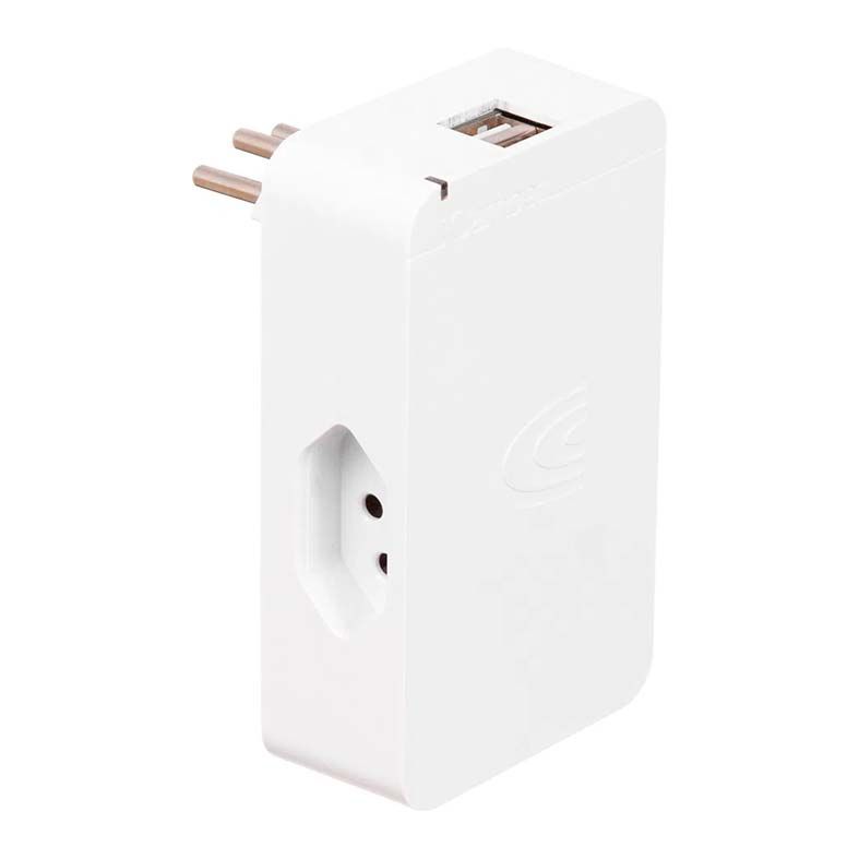 Protetor Elétrico Clamper Energia 3 + 2 USB Branco, 012922
