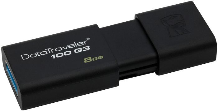 Pendrive kingston Datatraveler 100 G3 8GB USB 3.0 Preto, DT100G3/8GB - BOX